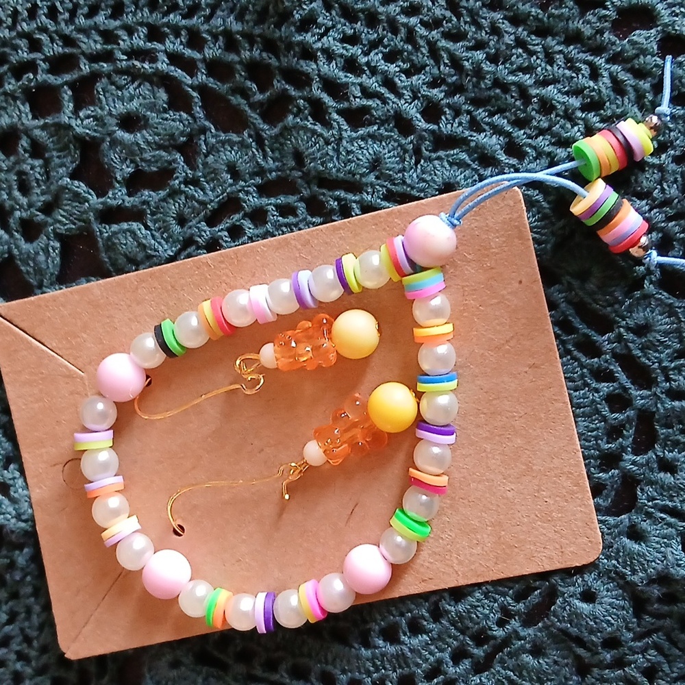 Elegant Gold and Orange Beaded Earrings